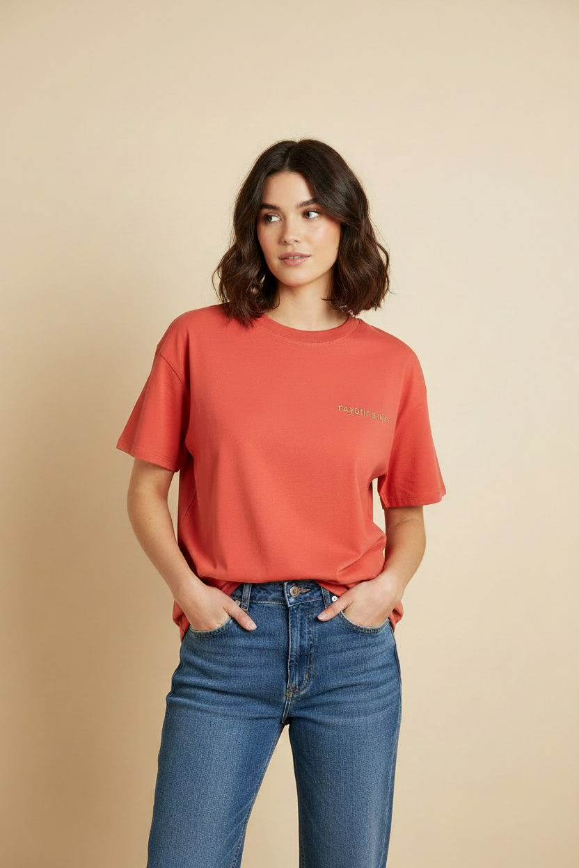 T-shirt terra cotta rayonnante
